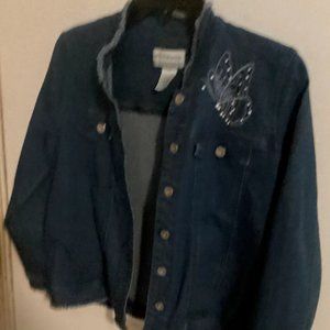Alfred Dunner Petite Embellished Jean Jacket Size 8P